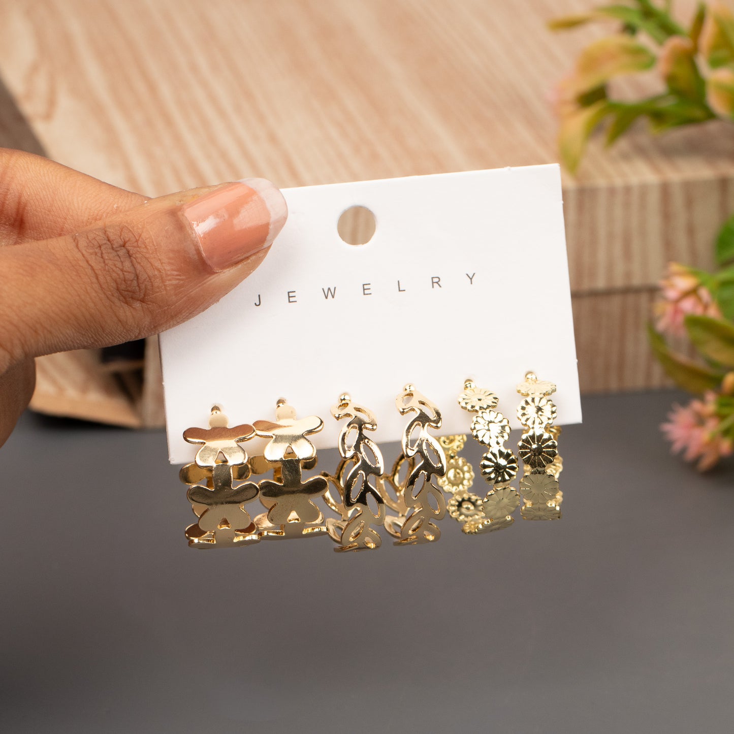 Hoop Earrings E1086[Set of 3]