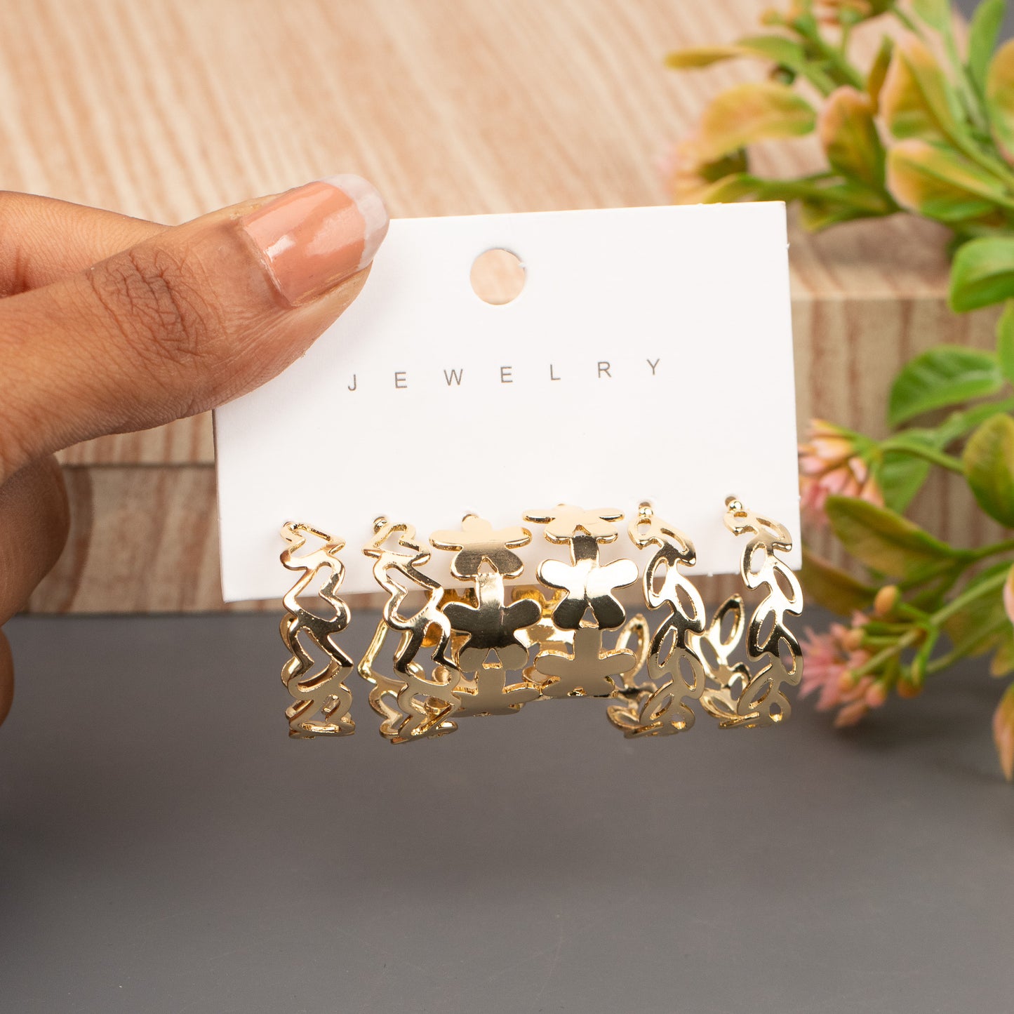 Hoop Earrings E1087[Set of 3]