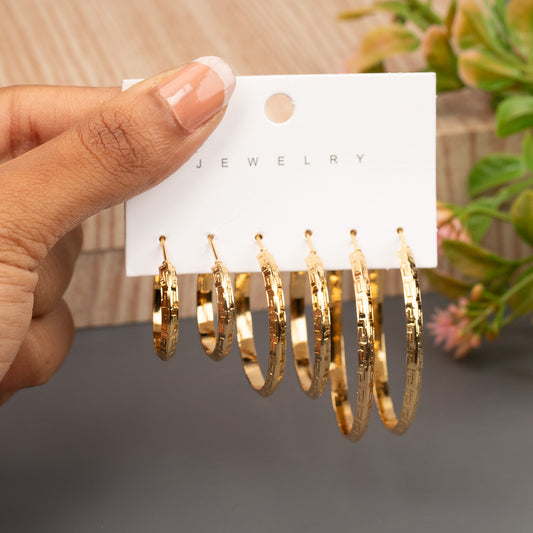 Hoop Earrings E1084[Set of 3]