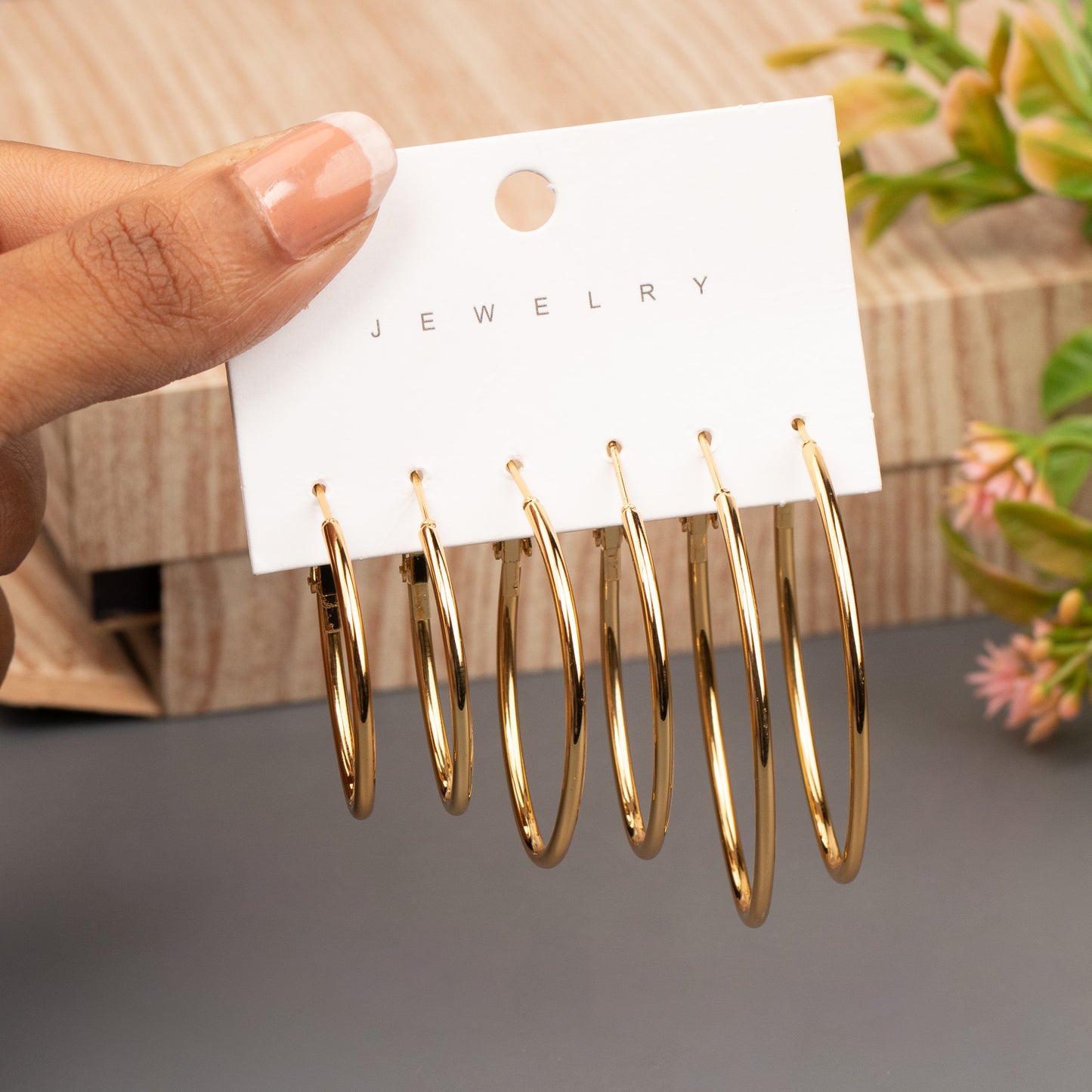 Hoop Earrings E1082[Set of 3]
