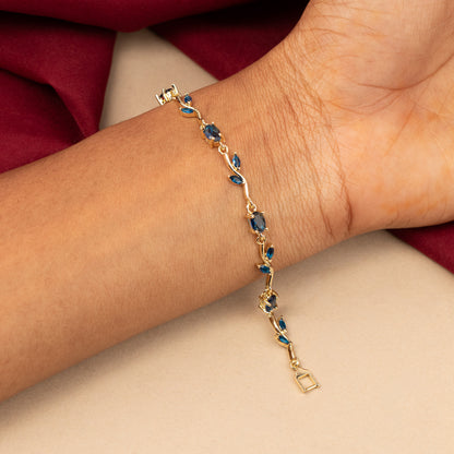 Mehendi-Gold Polish Trendy Tulips Leaf Designed AD Bracelets BR135