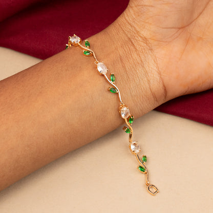 Rose-Gold Polish Tulips Designed Bracelets BR138