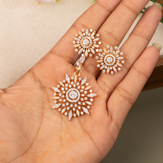 AD Pendant With Stud Earrings E1135