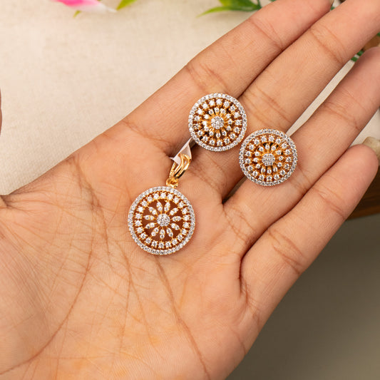 AD Pendant With Stud Earrings E1137