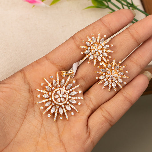 AD Pendant With Stud Earrings E1134