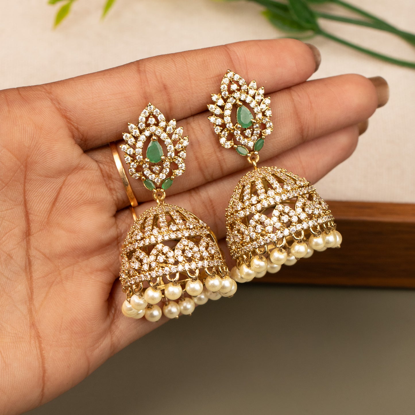 Mehendi Jumkha Earrings E1316