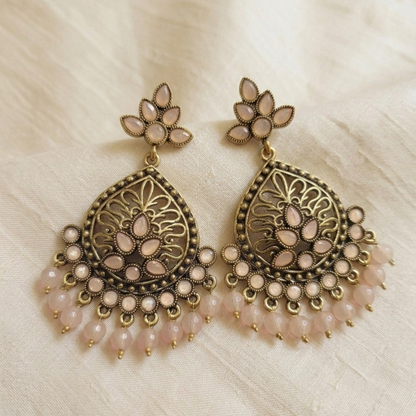 Kundan Chandbali Mehandi Hanging Earrings E1105