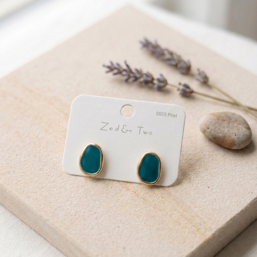 Korean-style enamel stud earrings E1102