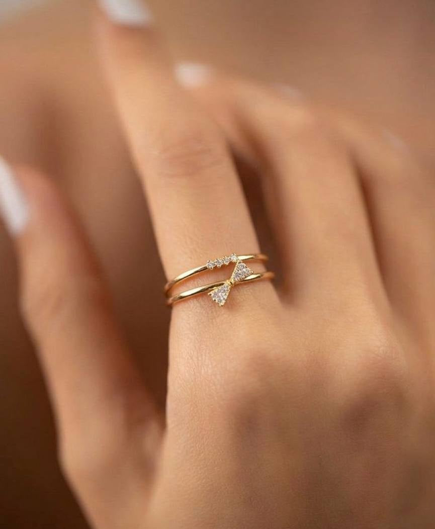 Finger Ring FR75 [Gold Toned]