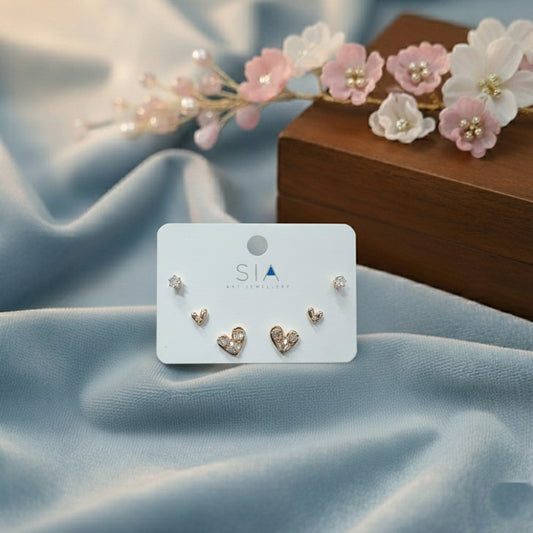 Stud Earrings E358[Set of 3]