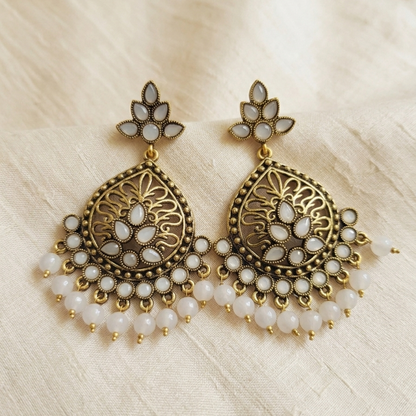 Kundan Chandbali Mehandi Hanging Earrings E1105