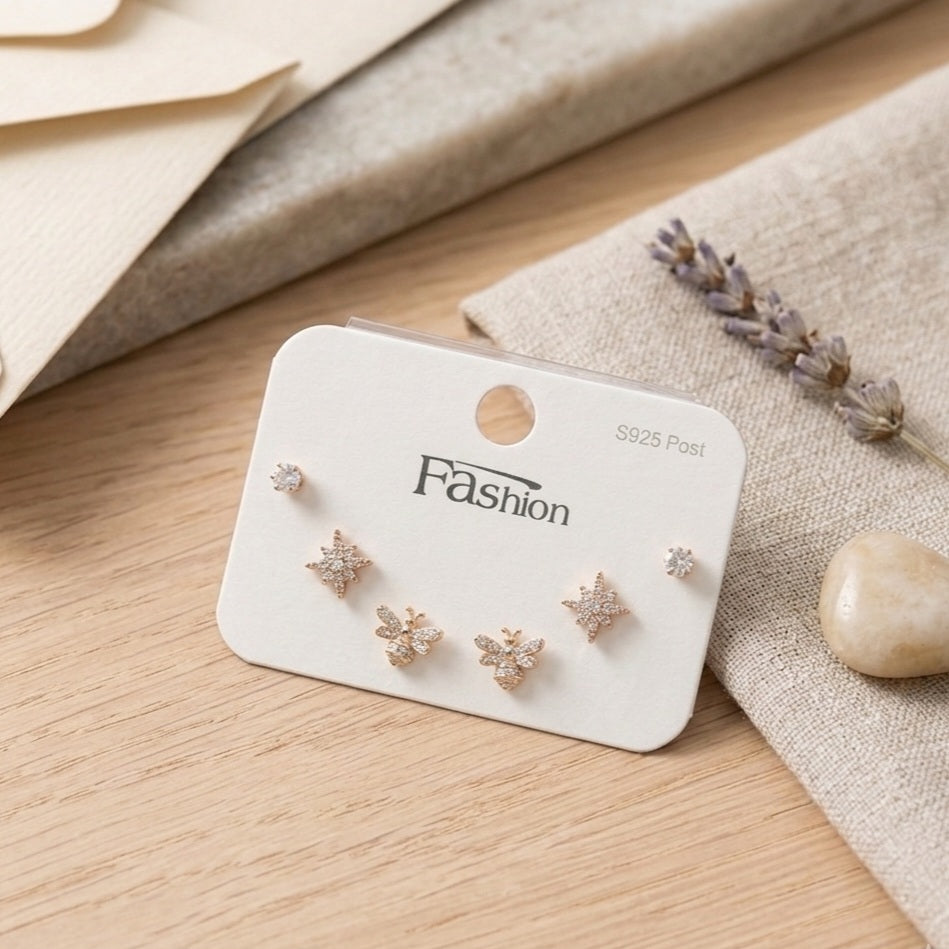 Stud Earrings E1116[Set of 3]