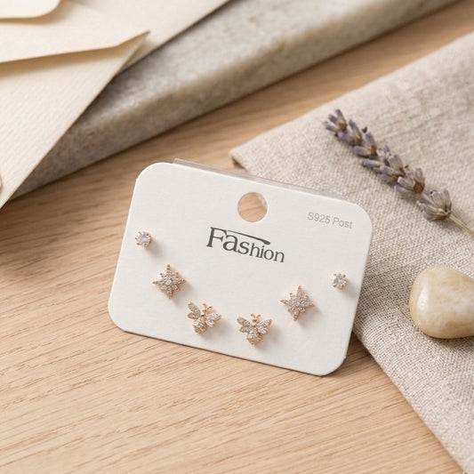 Stud Earrings E1116[Set of 3]