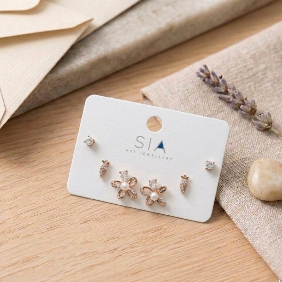 Stud Earrings E1113[Set of 3]