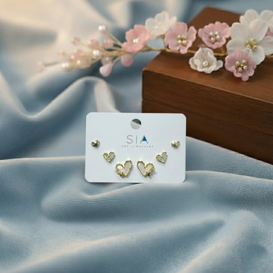 Stud Earrings E357[Set of 3]