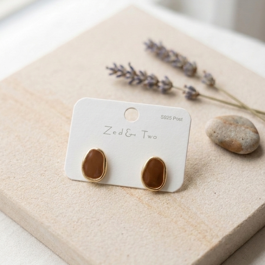 Korean-style enamel stud earrings E1102