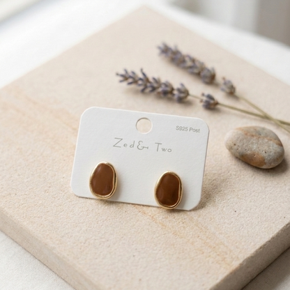 Korean-style enamel stud earrings E1102