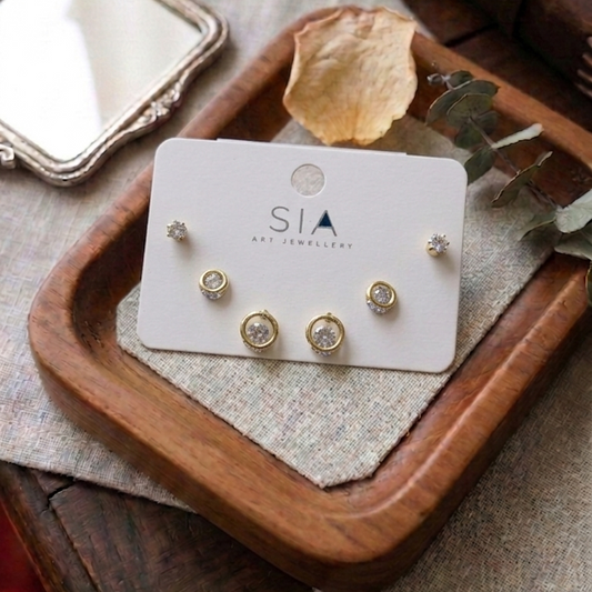 Stud Earrings E1157 (Set of 3)