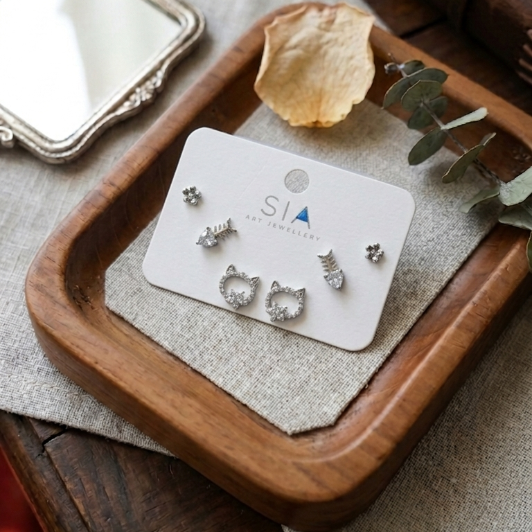 Stud Earrings E1153 (Set of 3)