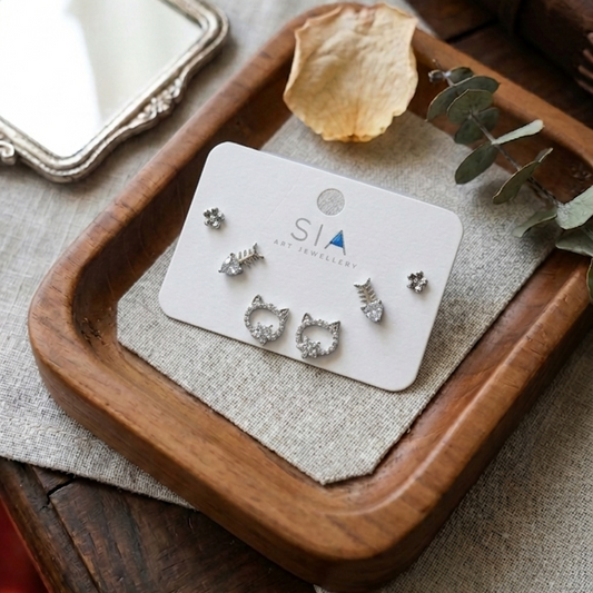 Stud Earrings E1153 (Set of 3)