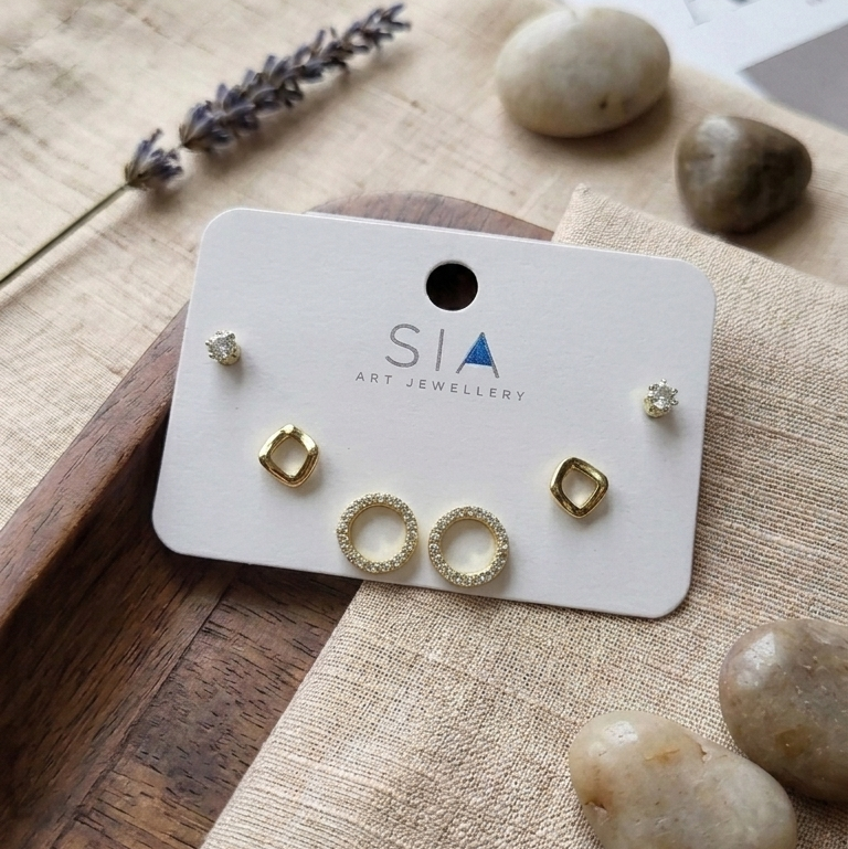 Stud Earrings E1324 (Set of 3)