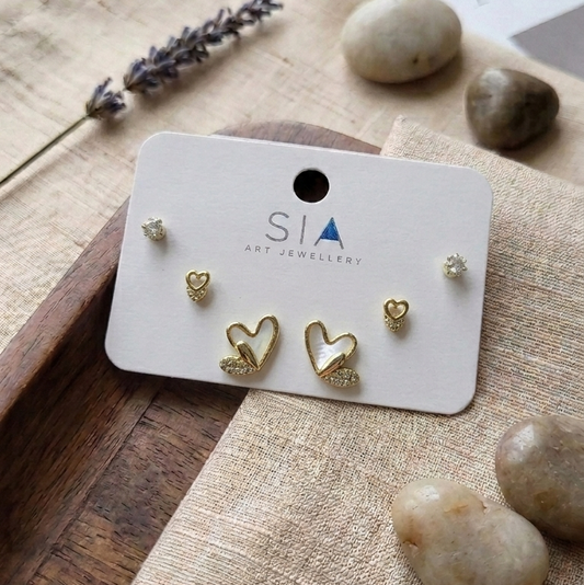 Stud Earrings E1325 (Set of 3)