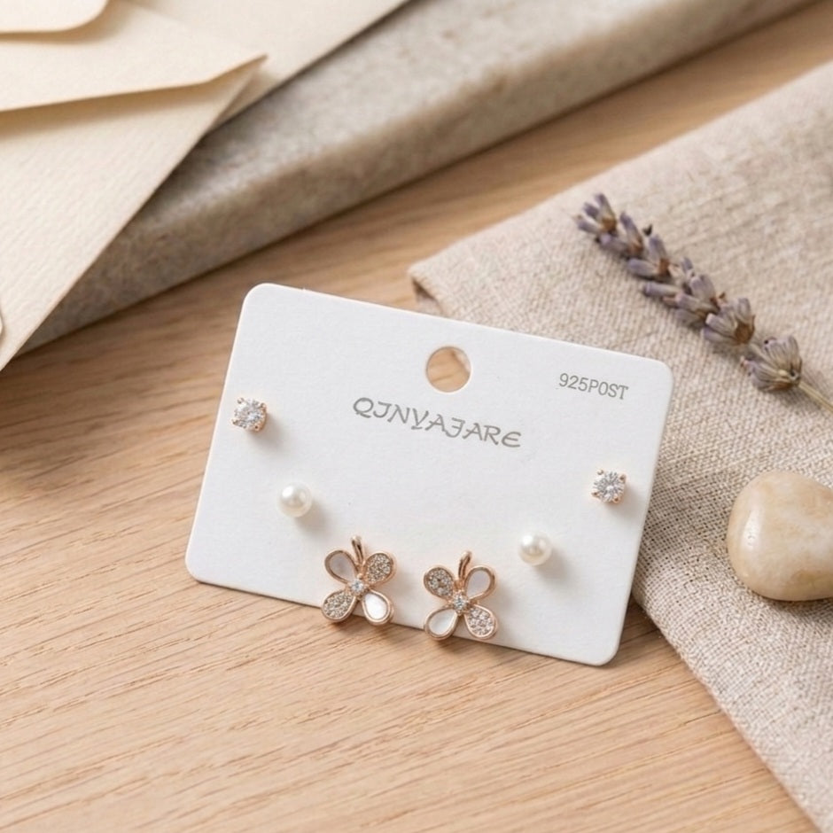 Stud Earrings E1114[Set of 3]