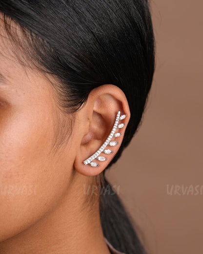 Leaf-Designed AD Ear-Cuff Earrings E1227