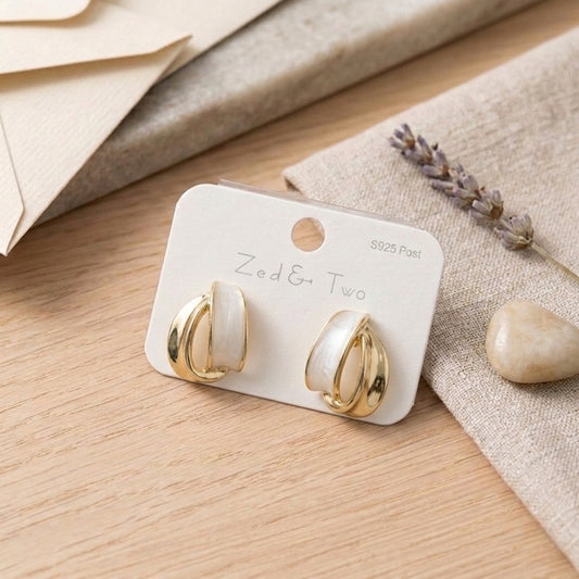 Korean-style enamel stud earrings E1130