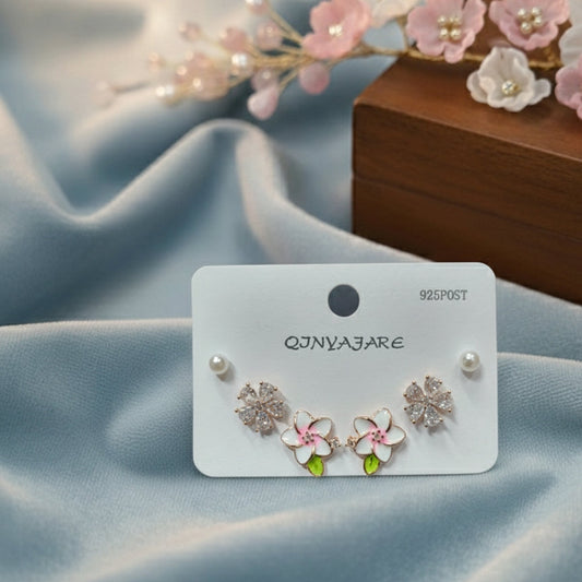 Stud Earrings E359[Set of 3]