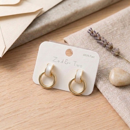 Korean-style enamel stud earrings E1129