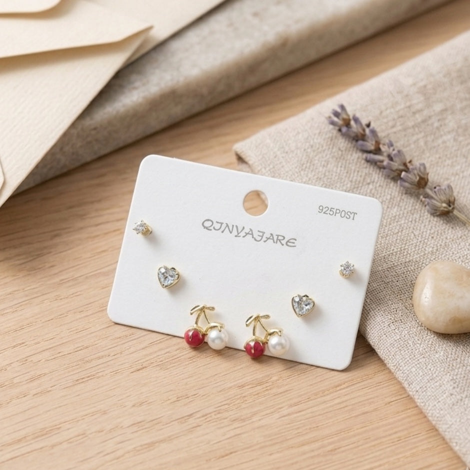 Stud Earrings E1118[Set of 3]