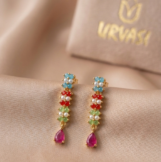 Gold Finished Pearls Earrings E1042