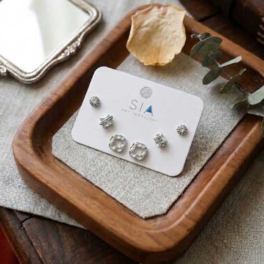 Stud Earrings E1148 (Set of 3)
