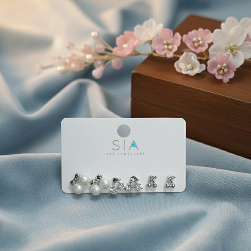 Stud Earrings E211 (Set of 3)