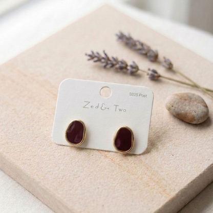 Korean-style enamel stud earrings E1102