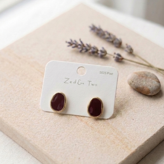 Korean-style enamel stud earrings E1102