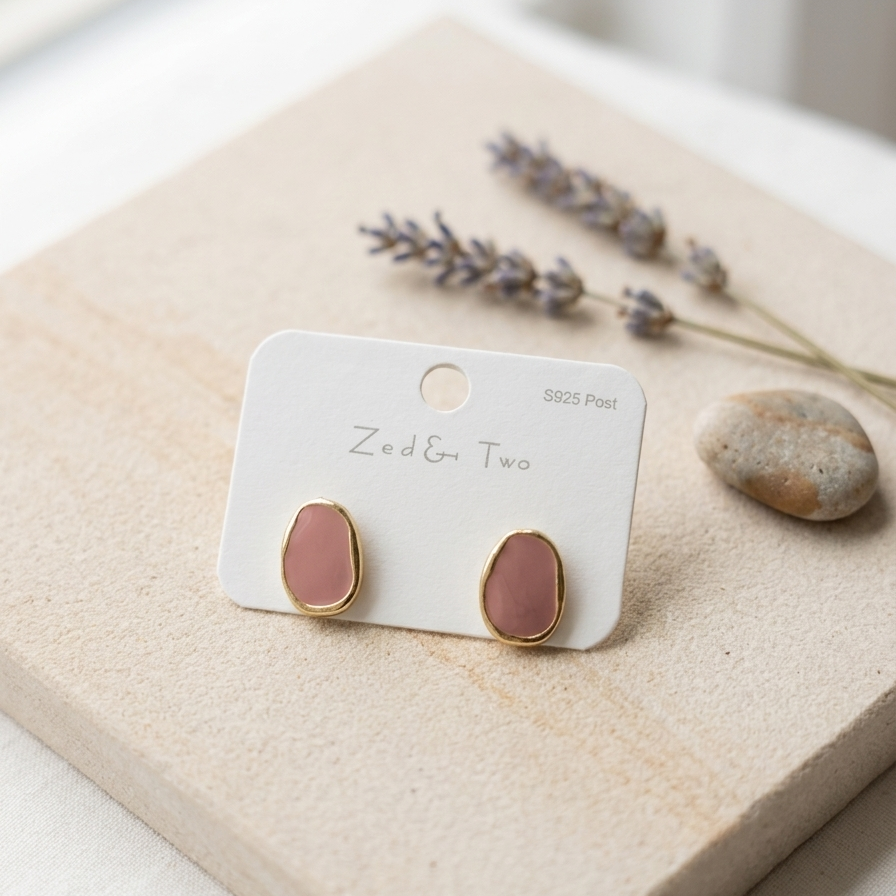 Korean-style enamel stud earrings E1102