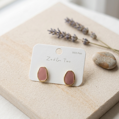 Korean-style enamel stud earrings E1102
