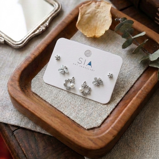 Stud Earrings E1145 (Set of 3)