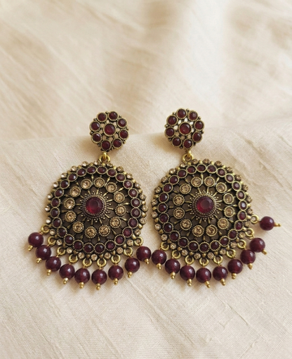 Kundan Chandbali Mehandi Hanging Earrings E1104